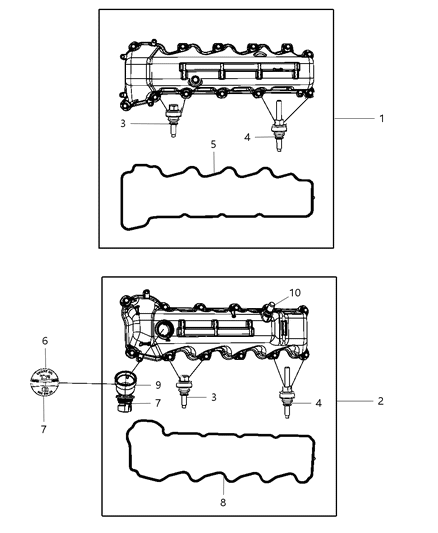 2009 Chrysler Aspen Cylinder Head & Cover Diagram 1