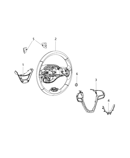 2019 Jeep Cherokee Bezel-Steering Wheel Diagram for 6EP49JXPAB