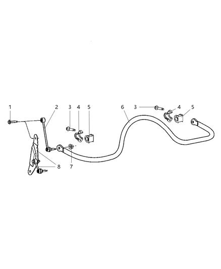 2006 Jeep Commander Stabilizer Bar - Rear Diagram