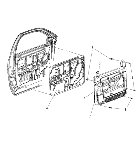 2010 Dodge Ram 4500 Front Door Trim Panel Diagram