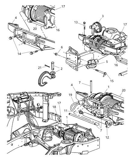 2008 Dodge Ram 2500 Winch - Front Diagram