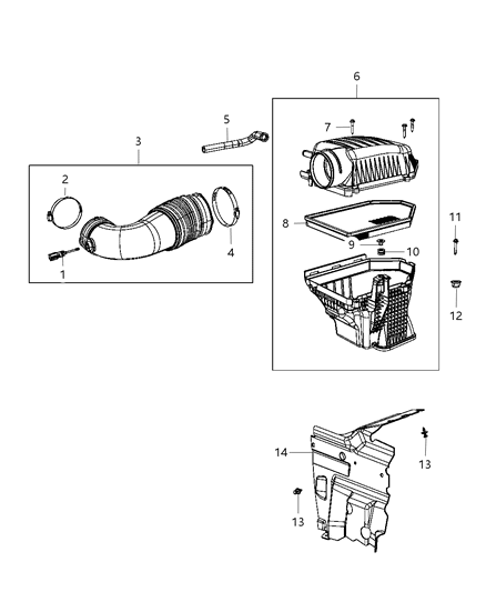 2011 Dodge Challenger Air Cleaner Diagram 2