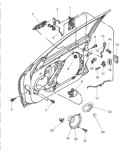 2000 Dodge Stratus Cap End Handle Screw Cover Diagram for PB461K5