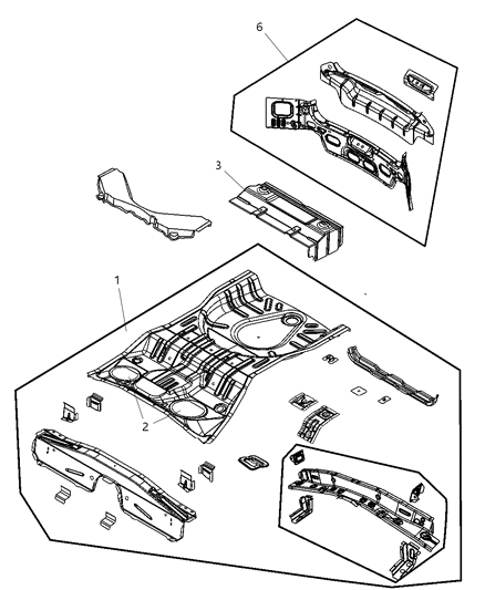 2009 Dodge Caliber Rear Floor Pan Diagram