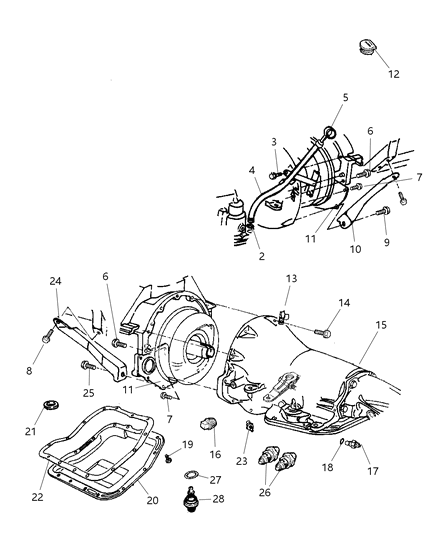 2001 Dodge Ram 3500 Case & Related Parts Diagram 1