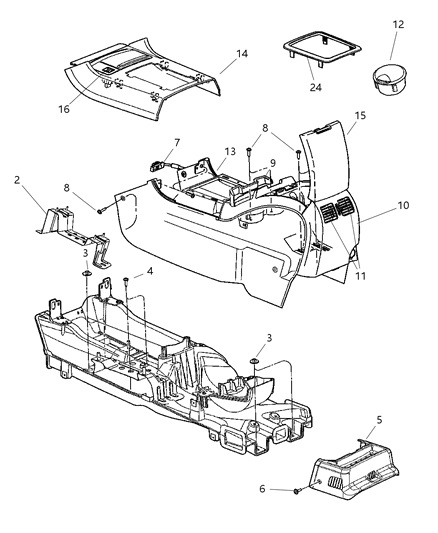 2005 Chrysler Pacifica Floor Console Diagram 1