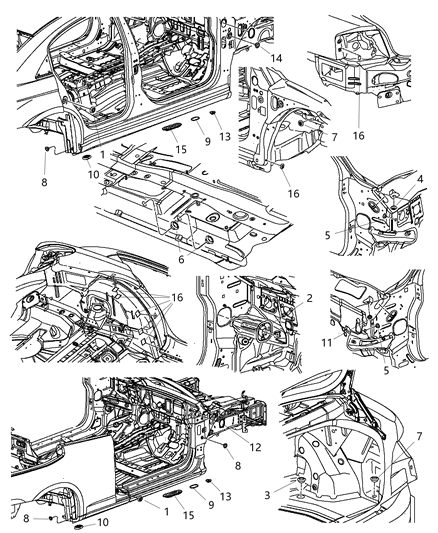 2014 Dodge Avenger Body Plugs & Exhauster Diagram