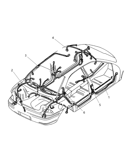 2001 Dodge Neon Wiring-Front Door Diagram for 4794619AA