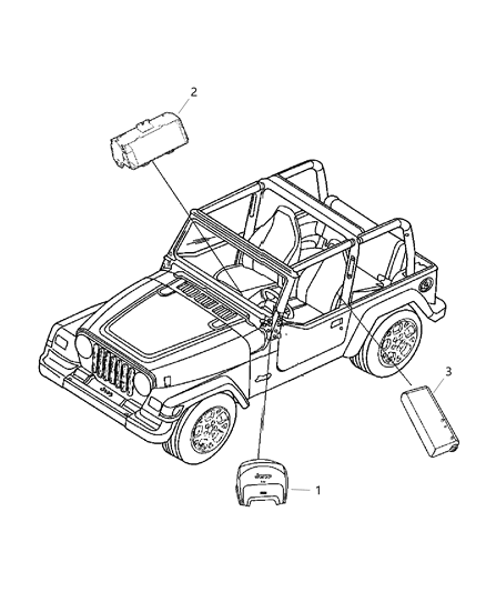 2010 Jeep Wrangler Passenger Side Air Bag Diagram for 5108734AB