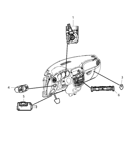 2010 Chrysler PT Cruiser Switches Instrument Panel Diagram