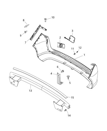 2016 Ram ProMaster City Rear Bumper, Fascia Diagram