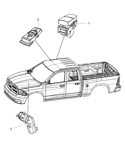 2016 Ram 3500 Switches - Body Diagram