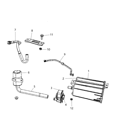 2009 Dodge Caliber Vapor Canister & Leak Detection Pump Diagram