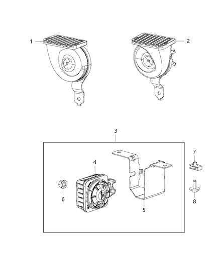 2015 Jeep Grand Cherokee Horn Diagram for 68214406AB