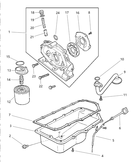 2000 Chrysler Sebring Convertible Engine Oiling Diagram 1
