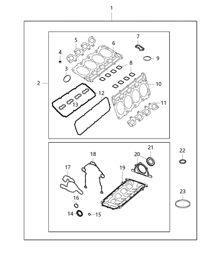 2009 Dodge Charger Engine Gasket / Install Kits Diagram 3