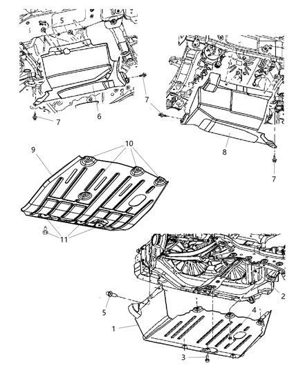 2008 Jeep Patriot Belly Pan-Front Diagram for 5116372AC