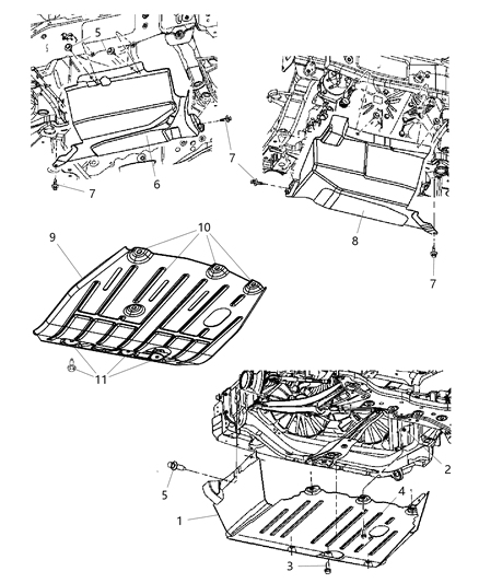 2008 Jeep Patriot Underbody Shields & Skid Plates Diagram