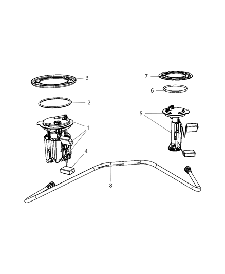 2009 Jeep Compass Fuel Tank Sending Unit Diagram for 5183201AB