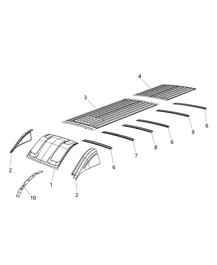 2018 Ram ProMaster 2500 Roof Panel Diagram 3