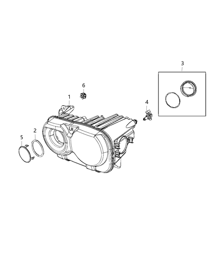 2016 Dodge Challenger Parts, Service Head Lamp Diagram 1