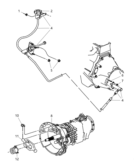 1997 Dodge Dakota Cylinder-Clutch Master Cylinder Diagram for 4883517AA