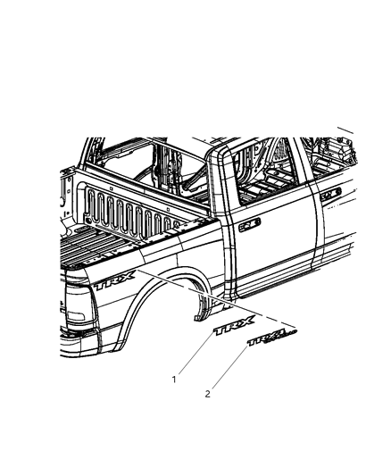 2010 Dodge Ram 1500 Decals & Tape Stripes Diagram