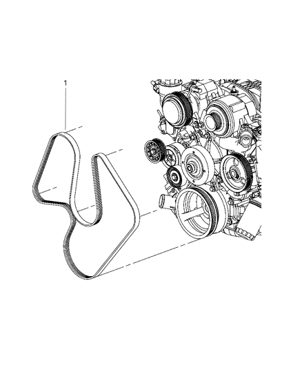 2008 Jeep Grand Cherokee Belts, Serpentine & V-Belts Diagram 2