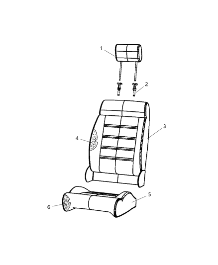 2010 Jeep Wrangler Front Seat - Bucket Diagram 1