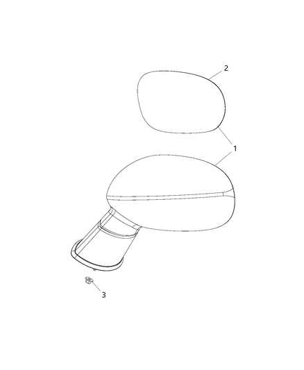 2015 Dodge Challenger Outside Rear View Mirror Diagram for 5LD66DX8AB