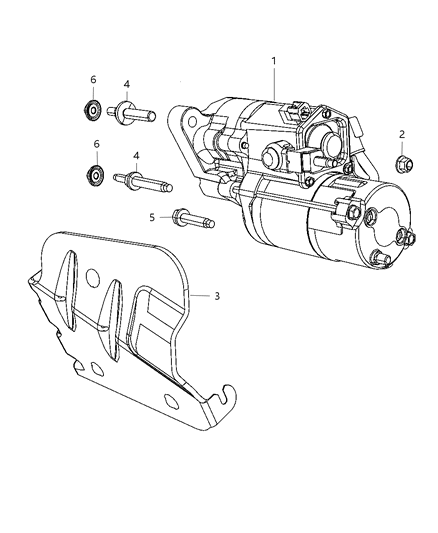 2013 Jeep Grand Cherokee Starter & Related Parts Diagram 4