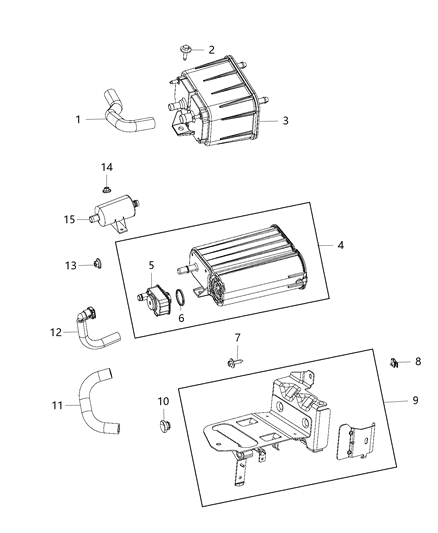 2019 Ram 3500 Vacuum Canister & Leak Detection Pump Diagram