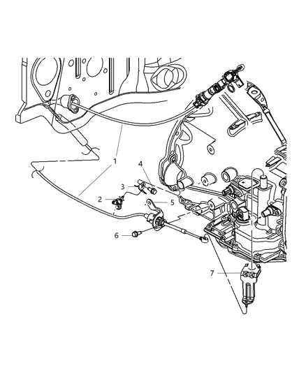 2007 Dodge Durango Gearshift Control Diagram 1