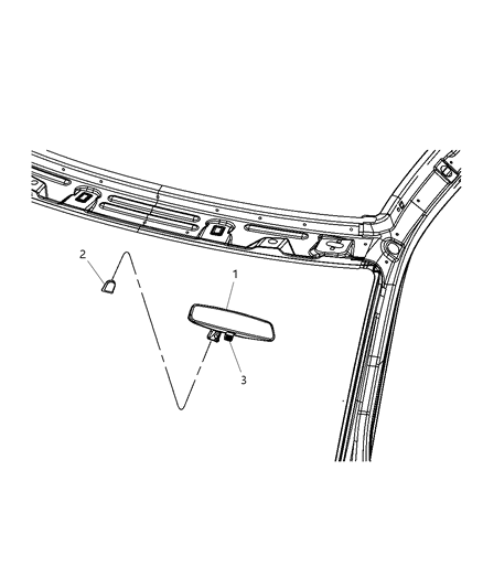 2010 Dodge Ram 2500 Mirror - Inside Rearview Diagram