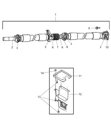 2007 Dodge Ram 1500 Propeller Shaft - Rear Diagram 3