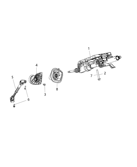 2015 Jeep Grand Cherokee Steering Column Intermediat Shaft Diagram for 5057539AE