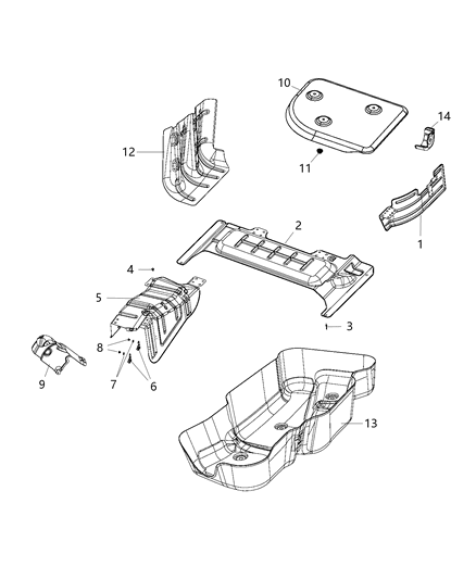 2017 Ram ProMaster 1500 Exhaust System Heat Shield Diagram