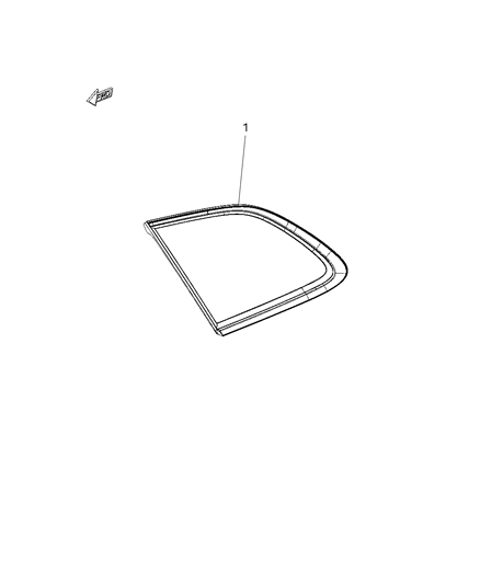 2021 Jeep Cherokee Glass-Quarter Window Diagram for 68377744AB