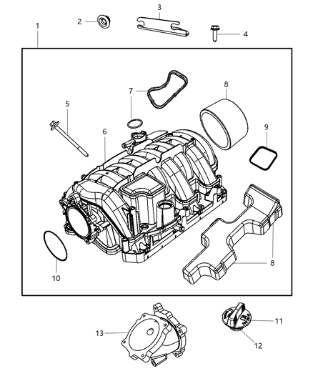 2010 Dodge Ram 1500 Elbow-Air Intake Diagram for 5192054AC