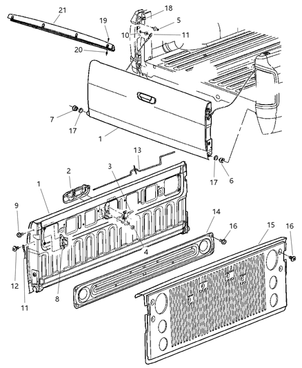 2009 Dodge Ram 2500 Tailgate Diagram