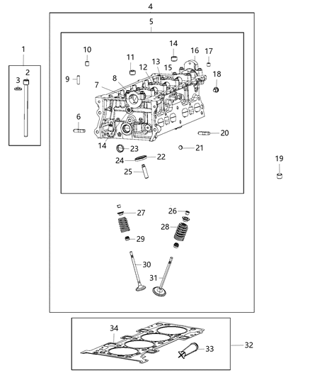 2016 Chrysler 200 Cylinder Head & Cover Diagram 3