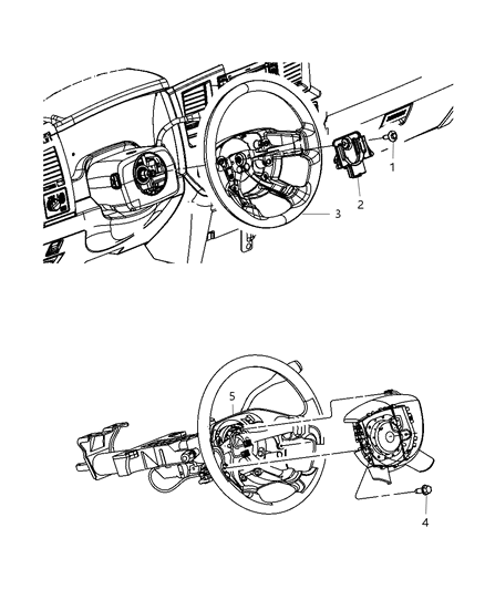 2008 Dodge Ram 1500 Steering Wheel Assembly Diagram