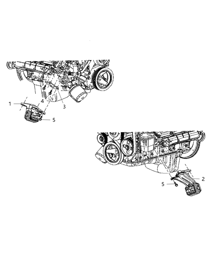 2007 Dodge Ram 2500 Mounts, Front Diagram 1