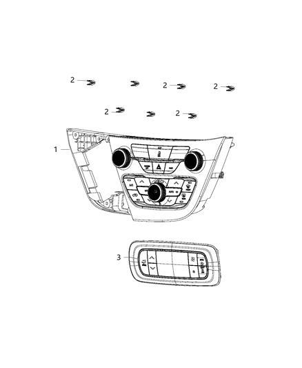 2017 Chrysler Pacifica Switch, Front & Rear A/C Control Diagram