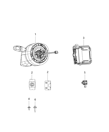 2020 Dodge Charger Air Bag Modules Impact Sensor & Clock Springs Diagram