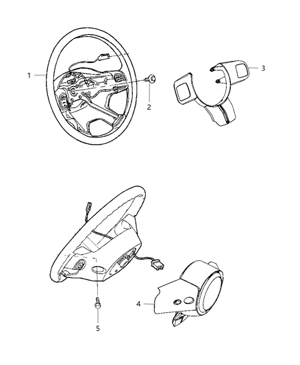 2012 Jeep Wrangler Bezel-Steering Wheel Diagram for 1TE64KW1AA