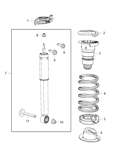 2019 Chrysler Pacifica Mount-Rear Shock Diagram for 68231476AE