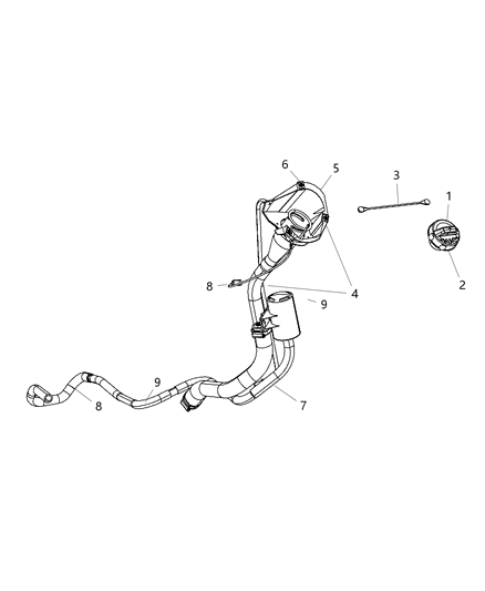 2007 Jeep Liberty Tube-Fuel Filler Diagram for 52129234AB