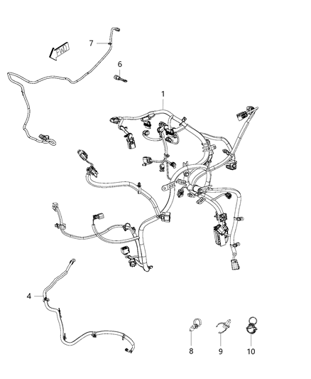 2019 Ram 2500 Clip-Engine Harness Diagram for 68450990AA