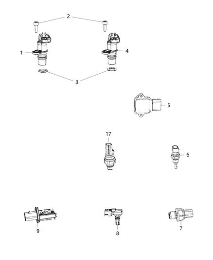 2019 Ram 2500 Sensors, Engine Diagram 1